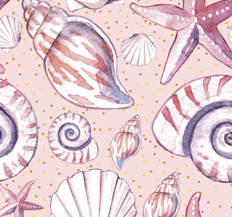 Papel de parede peixes motivo de concha de borboleta - TenStickers