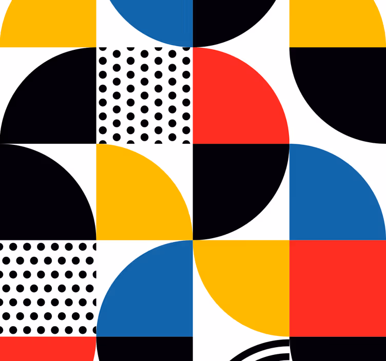 Papel de parede formas geométricas círculos fusionados - TenStickers
