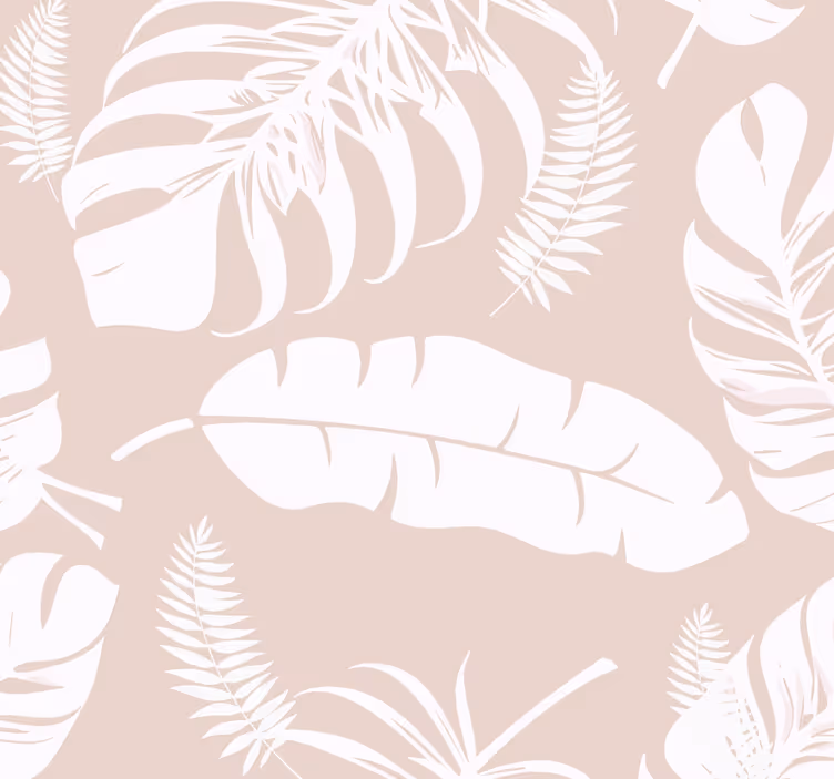 papel de parede beje folhas de bananeira - TenStickers