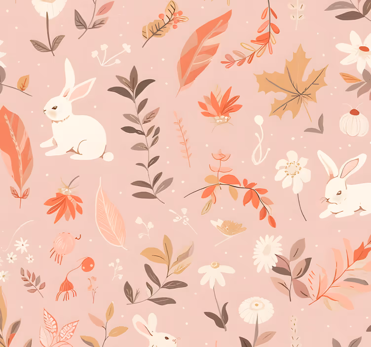 papel de parede rosa projeto de floresta de outono - TenStickers