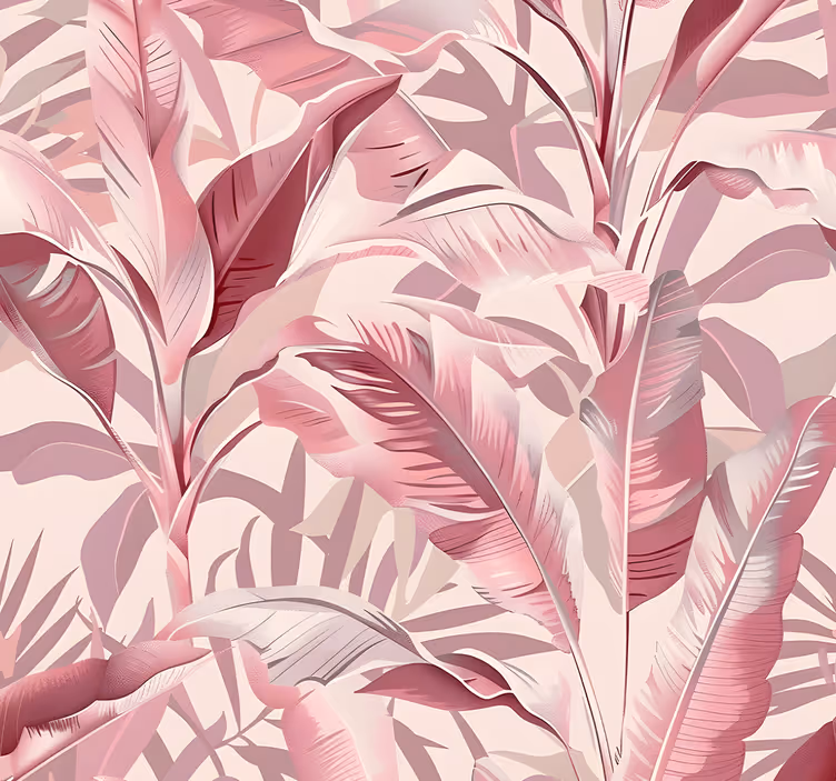 papel de parede rosa floresta tropical - TenStickers