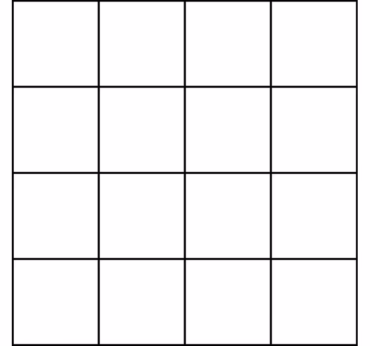 Papel de parede quadrados linhas finas em preto e branco - TenStickers