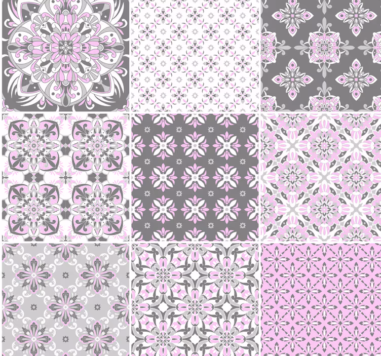 papel de parede azulejo motivos estampados em azulejos - TenStickers