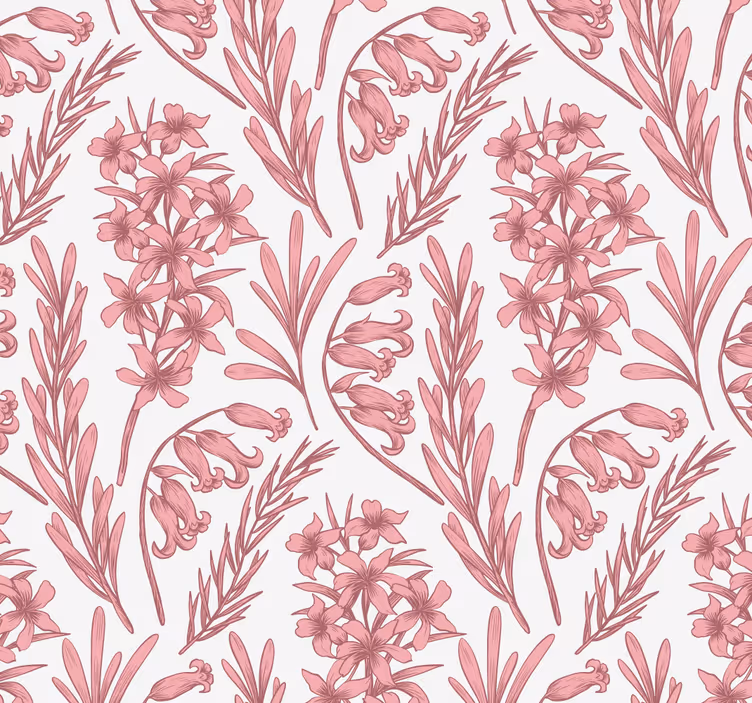 papel de parede flores padrão floral de lavanda - TenStickers