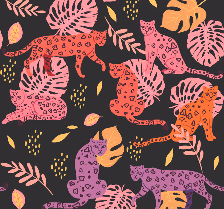 papel de parede animais motivo de fauna tropical - TenStickers