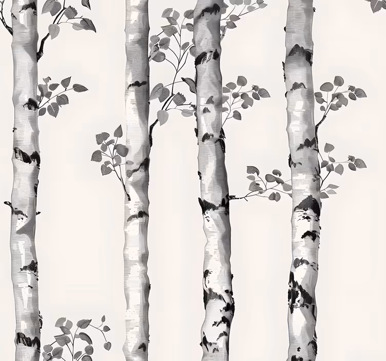 papel de parede entrada grandes árvores de inverno - TenStickers
