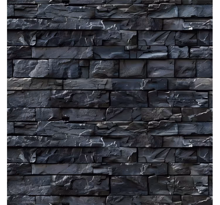 papel de parede pedra padrão preto - TenStickers