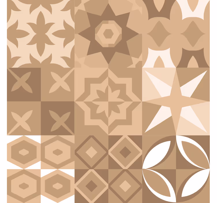 papel de parede azulejo azulejos bege portugueses - TenStickers