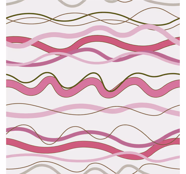 papel de parede corredor listras onduladas rosa - TenStickers