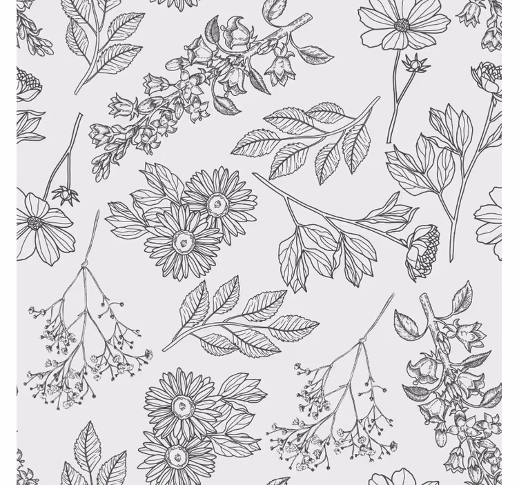 papel de parede corredor padrão floral bege - TenStickers