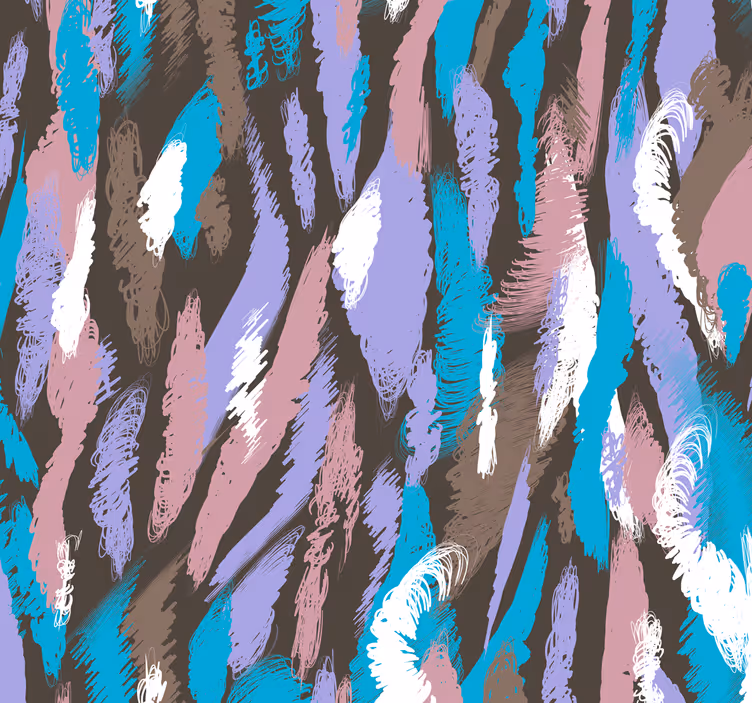 Papel de parede para sala com motivo de penas abstratas - TenStickers