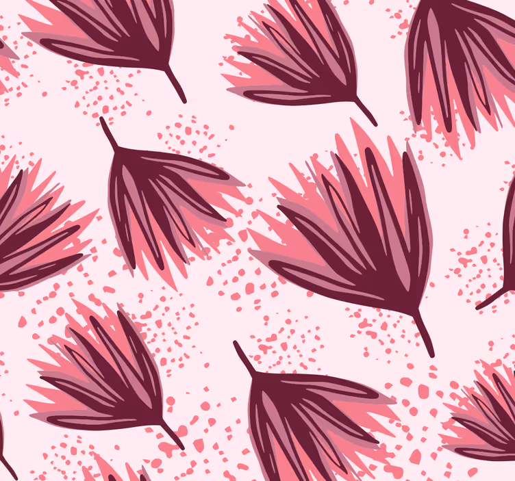 papel de parede flores motivo de padrão rosa - TenStickers