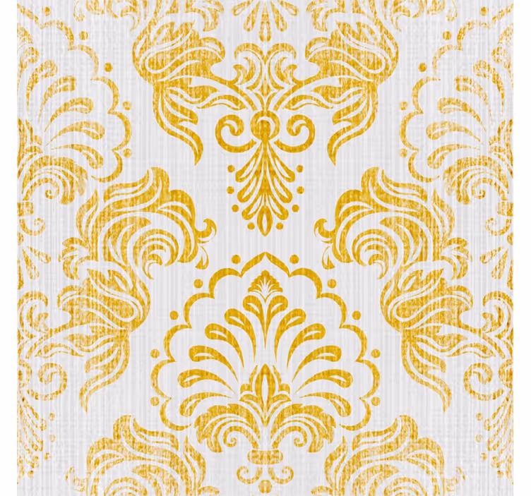 papel de parede barroco desenho dourado - TenStickers