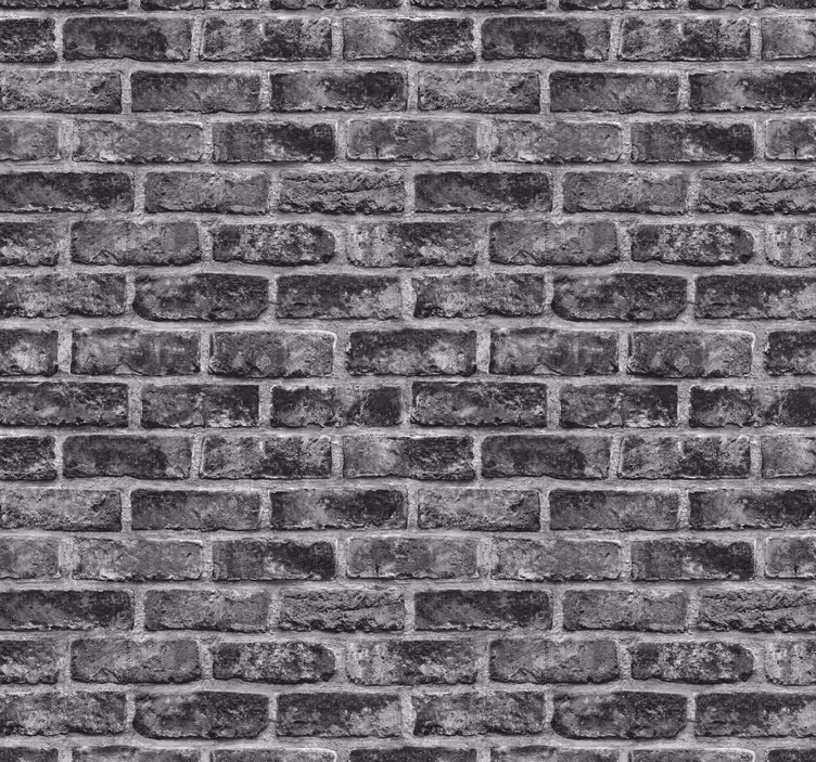 papel de parede pedra Tijolo preto - TenStickers