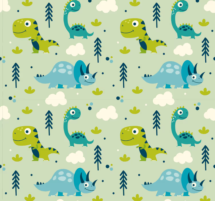 Papel de parede de dinossauro para crianças - TenStickers