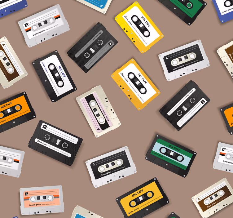 Papel de parede juvenil clássico Fitas retrô - TenStickers