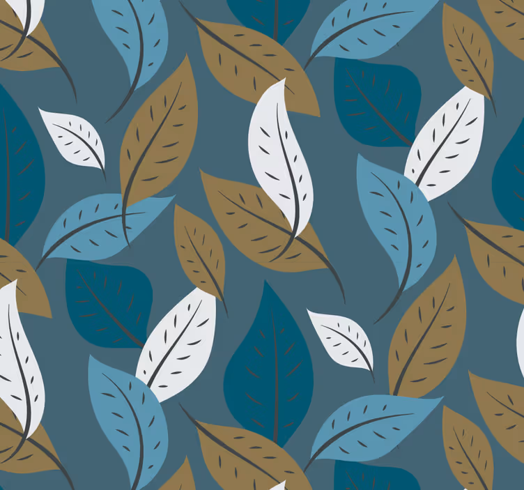 papel de parede sala padrão de folhas simples - TenStickers