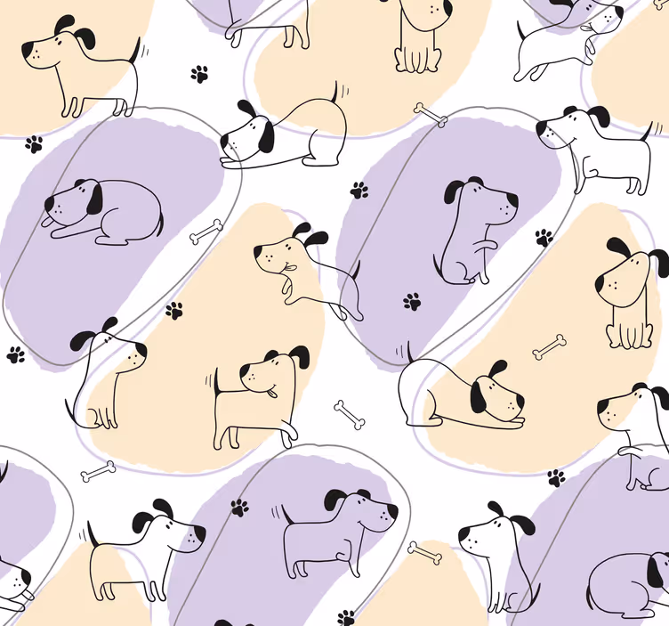 Papel de parede cães padrão de cão nórdico - TenStickers