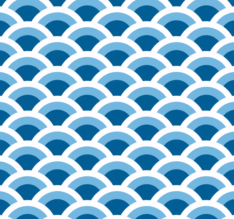 papel de parede casa de banho Escamas de peixe em tons de azul - TenStickers