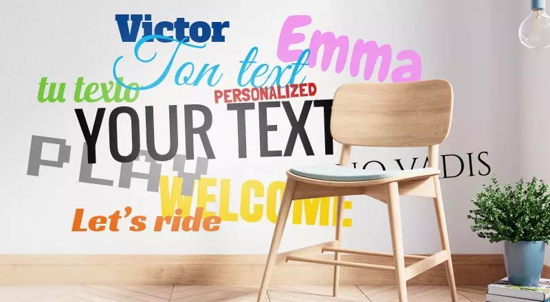 Autocolantes com texto personalizado