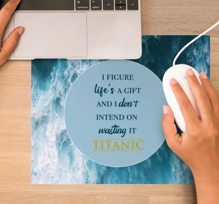 Mouse pad com frases citação de ondas inspiradoras - TenStickers