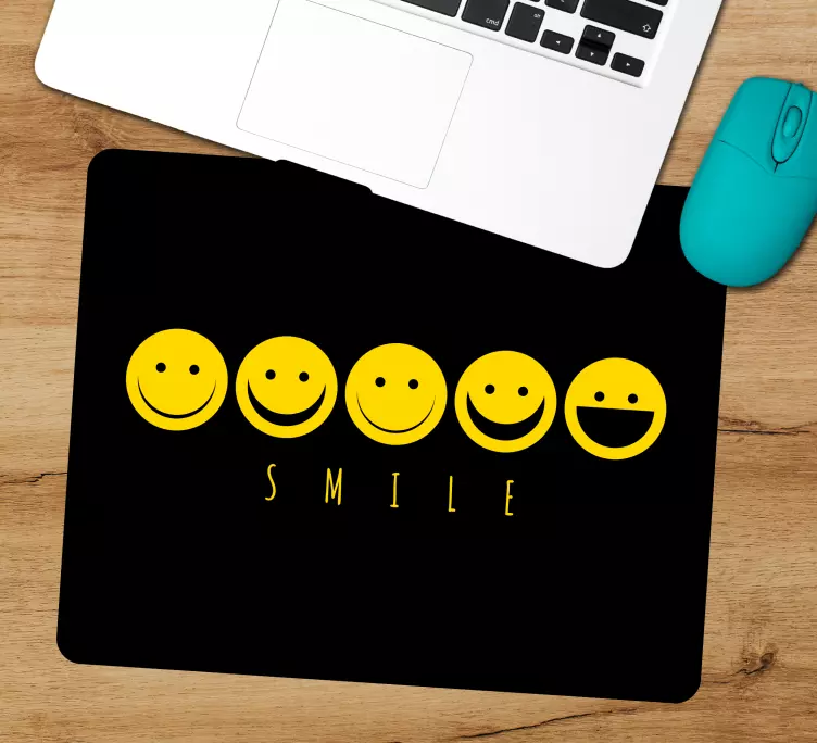 Mouse pad com frases coleção emojis sorridentes - TenStickers