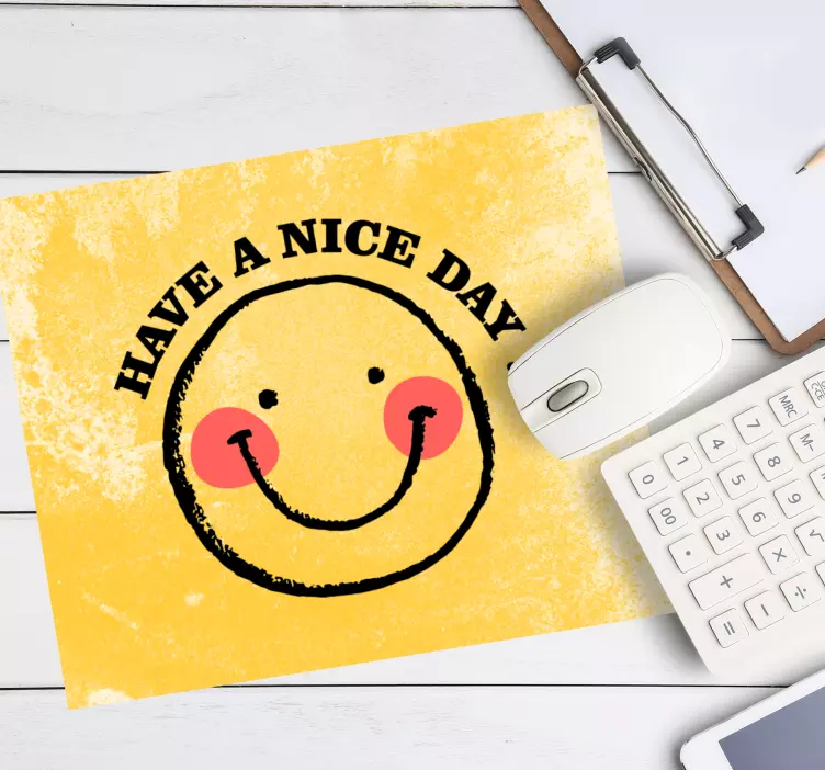 Mouse pad com frases de rosto sorridente feliz - TenStickers