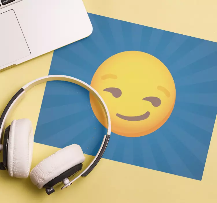 Mouse pad com frases expressão de emoji sorridente - TenStickers