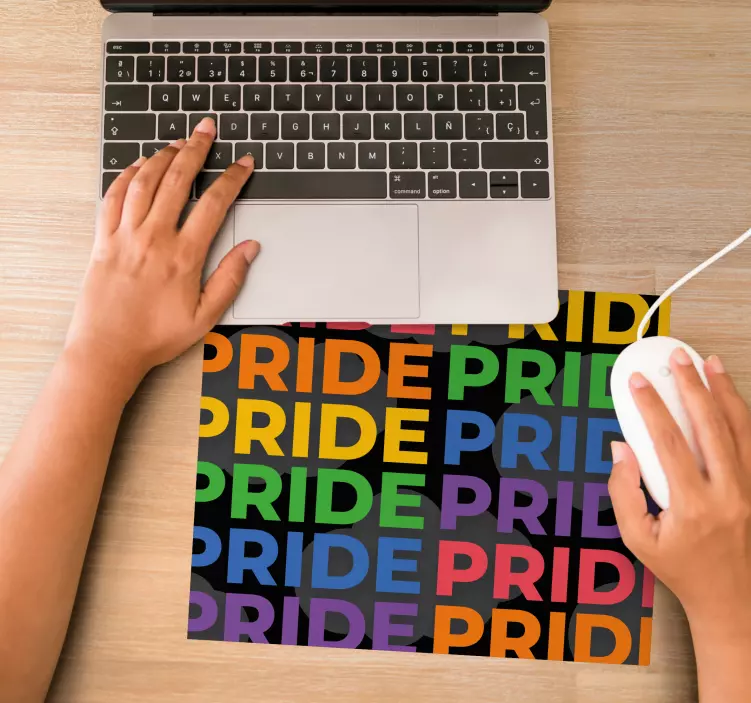 Mouse pad com frases texto colorido de orgulho - TenStickers