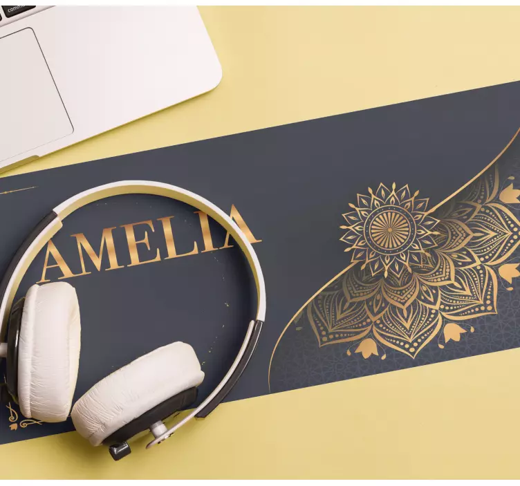 Mouse pad com nome acento floral elegante - TenStickers