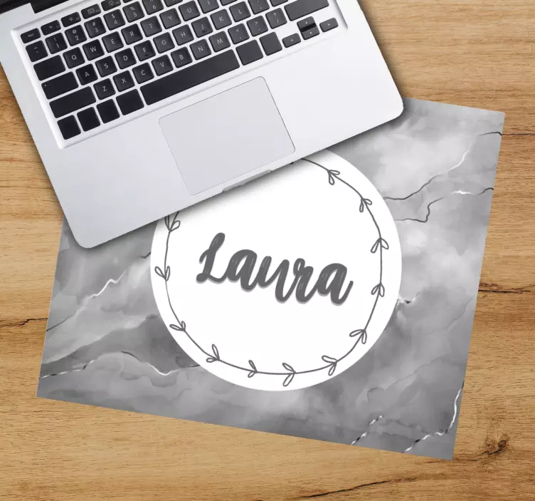 Mouse pad com nome círculo elegante personalizado - TenStickers