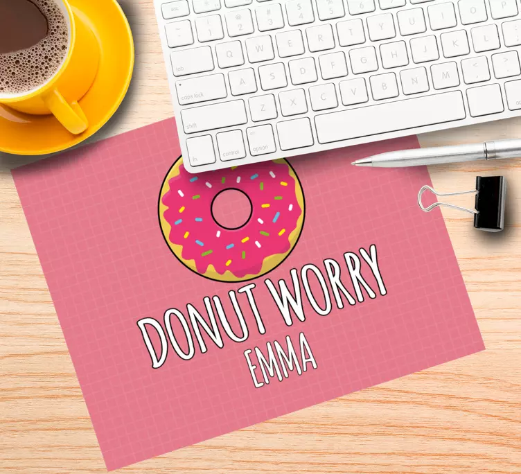 Mouse pad com nome conceito divertido de donut - TenStickers