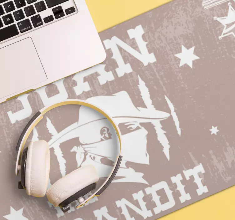 Mouse pad com nome criação temática de cowboy - TenStickers