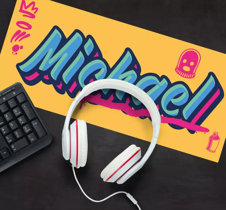 Mouse pad com nome design colorido de nome - TenStickers