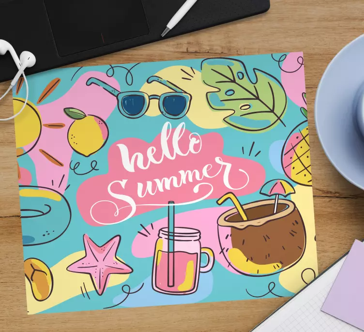 Mouse pad com nome design olá verão - TenStickers