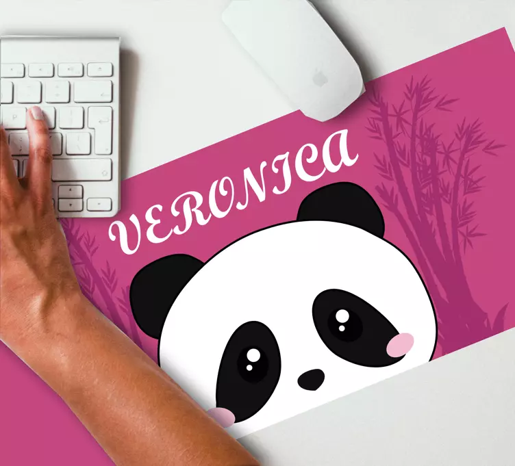 Mouse pad com nome estampa de rosto de panda - TenStickers
