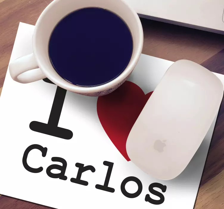 Mouse pad com nome eu amo carlos - TenStickers