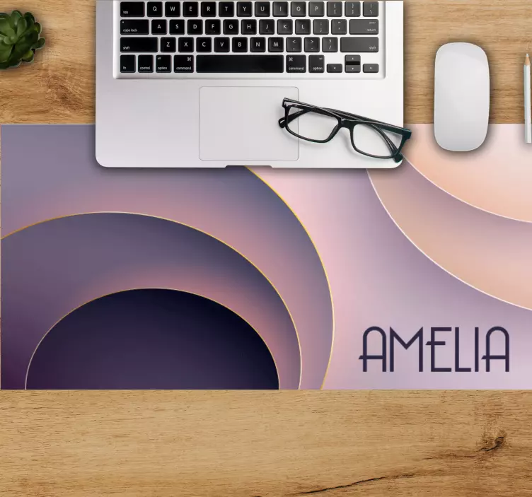 Mouse pad com nome ondas circulares elegantes - TenStickers