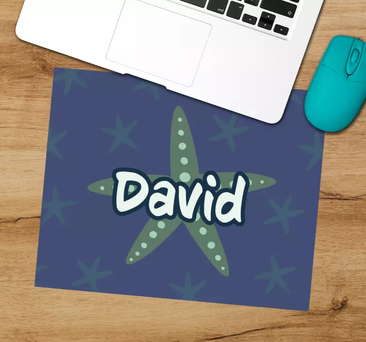 Mouse pad com nome personalização de estrela do mar - TenStickers