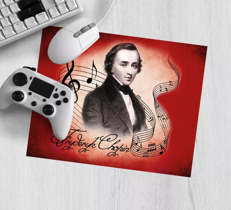Mouse pad com nome retrato de compositor famoso - TenStickers