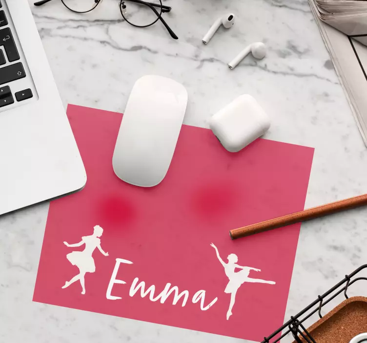 Mouse pad com nome silhuetas de dança clássica - TenStickers