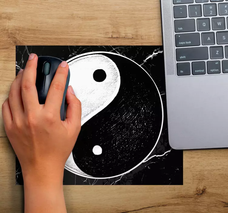 Mouse pad com nome símbolo yin yang - TenStickers