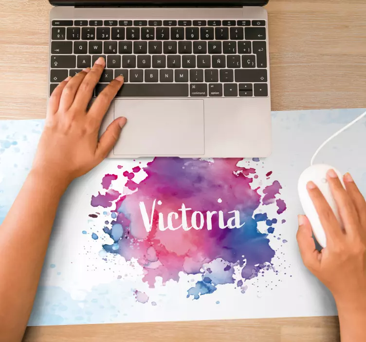 Mouse pad com nome splash de aquarela colorida - TenStickers