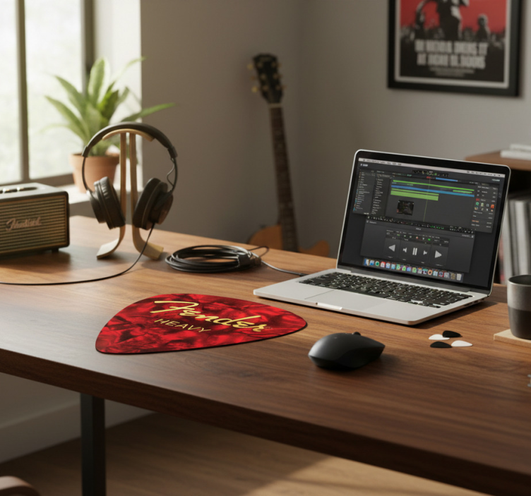 Mouse pad com palheta vermelha fender - TenStickers