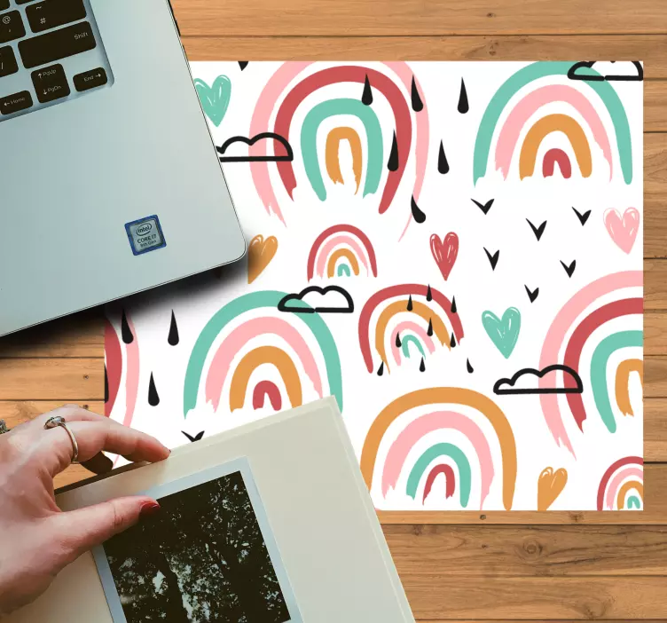 Mouse pad com texturas e padrões arcos-íris coloridos - TenStickers