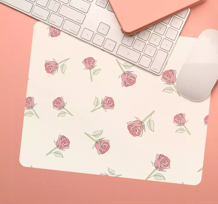 Mouse pad com texturas e padrões arranjo de rosas delicadas - TenStickers