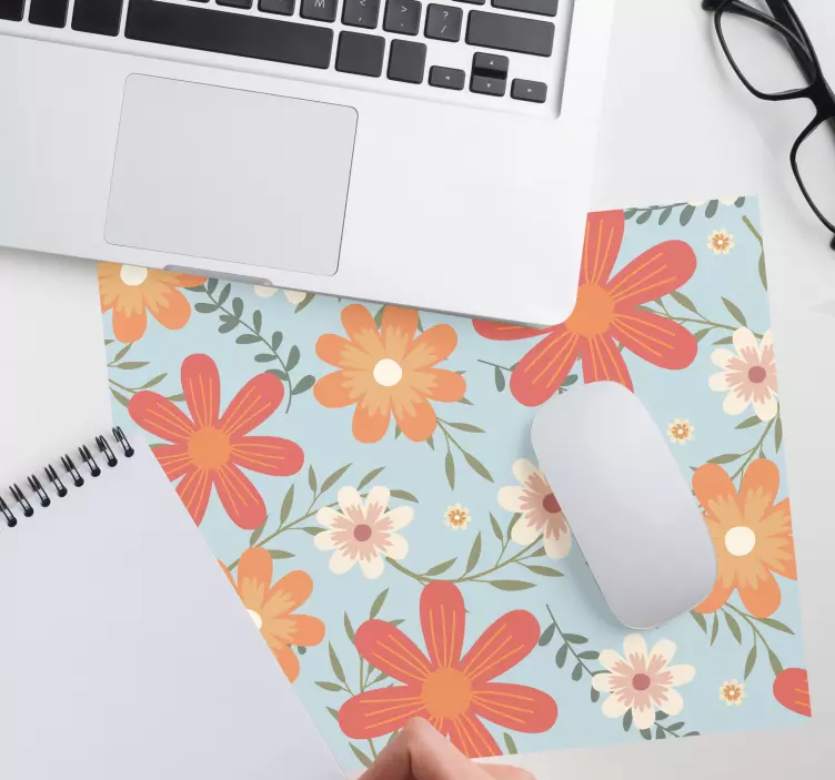 Mouse pad com texturas e padrões arranjo floral - TenStickers