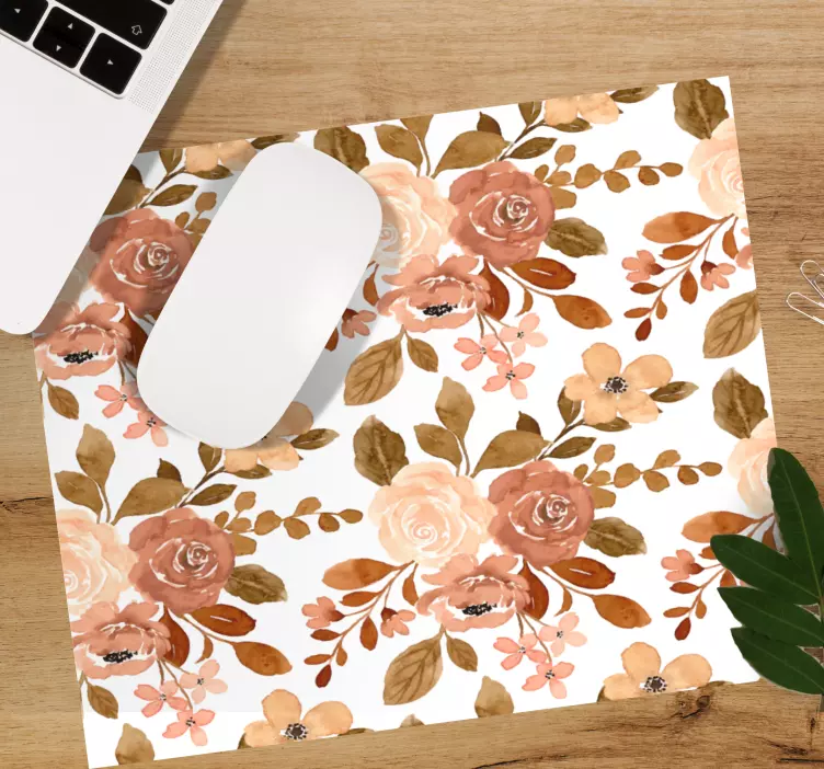 Mouse pad com texturas e padrões arranjo floral delicado - TenStickers