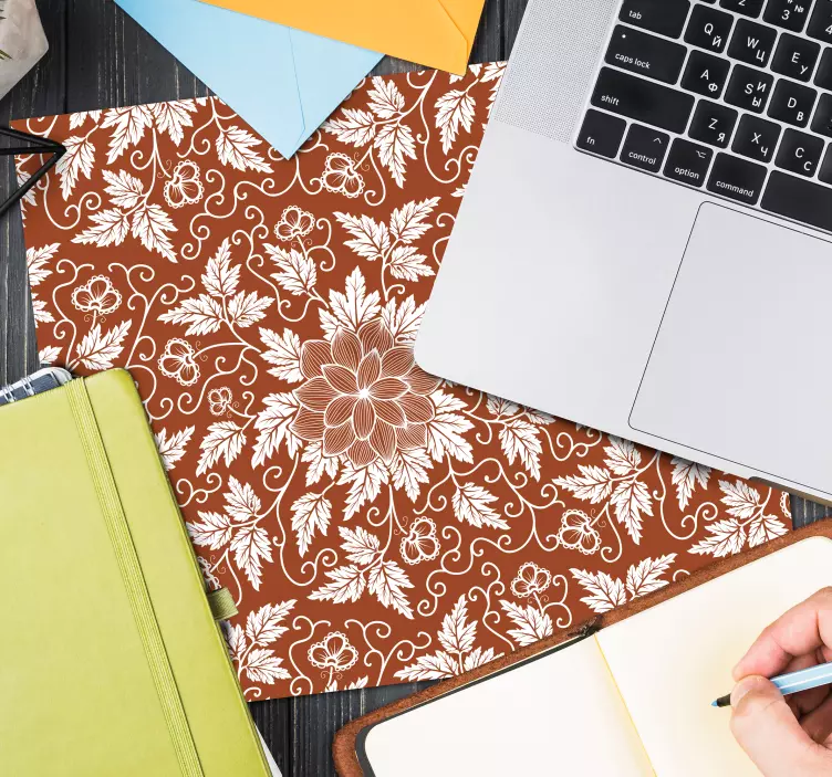Mouse pad com texturas e padrões arranjo floral elegante - TenStickers