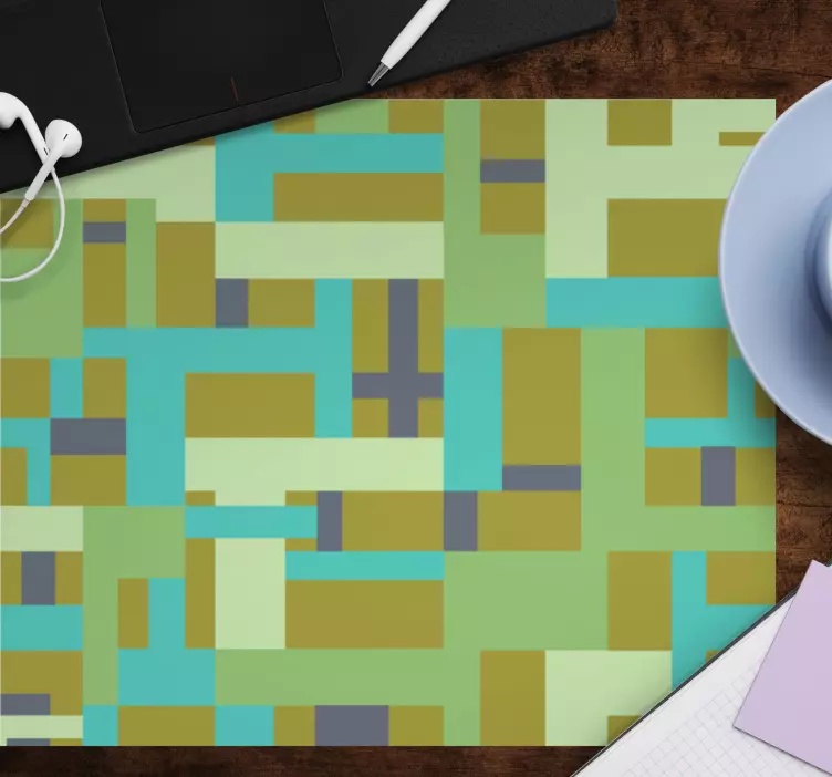 Mouse pad com texturas e padrões blocos de cores abstratas - TenStickers